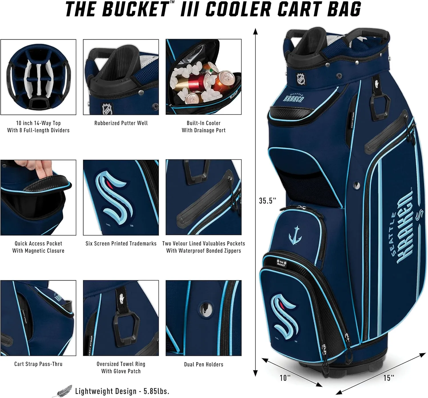 Team Effort NHL The Bucket III Cooler Cart Golf Bag