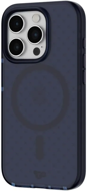 Tech21 Evo Check case for iPhone 15 Pro - Compatible with MagSafe - Impact Protection Case - Midnight Blue