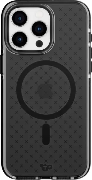 Tech21 Evo Check case for iPhone 15 Pro Max - Compatible with MagSafe - Impact Protection Case - Smokey/Black