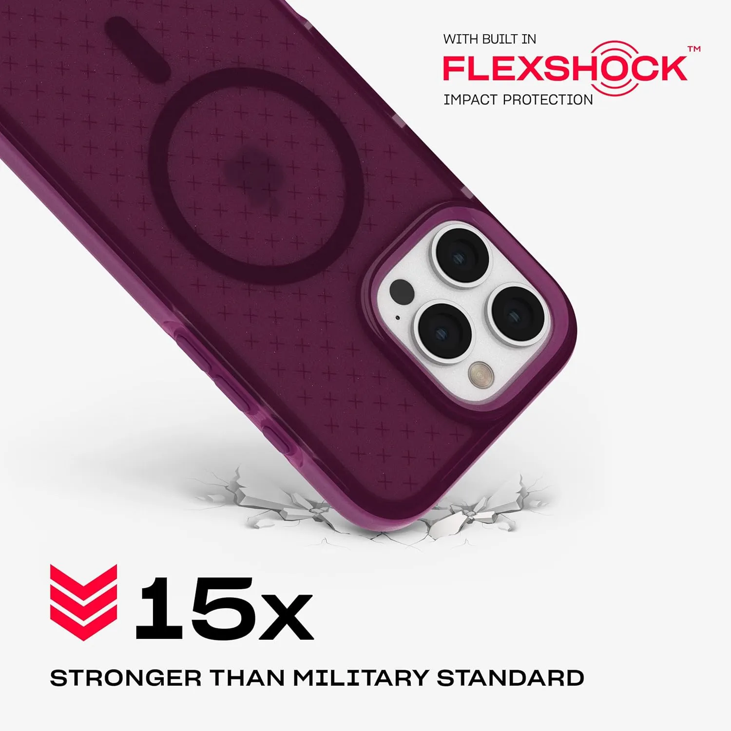 Tech21 EvoCheck for iPhone 16 Pro Max Compatible with MagSafe - Impact Protection Case - in Plum