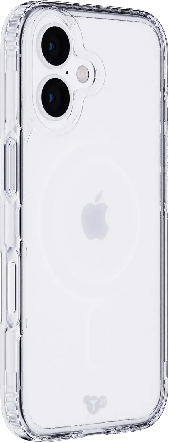 Tech21 EvoClear for iPhone 16 - Compatible with MagSafe - Impact Protection Case - in Clear