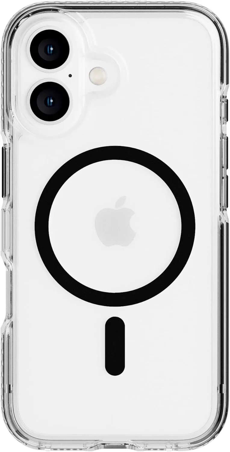 Tech21 EvoCrystal for iPhone 16 - Compatible with MagSafe - Impact Protection Case 15x Military Standard Tested - in Black