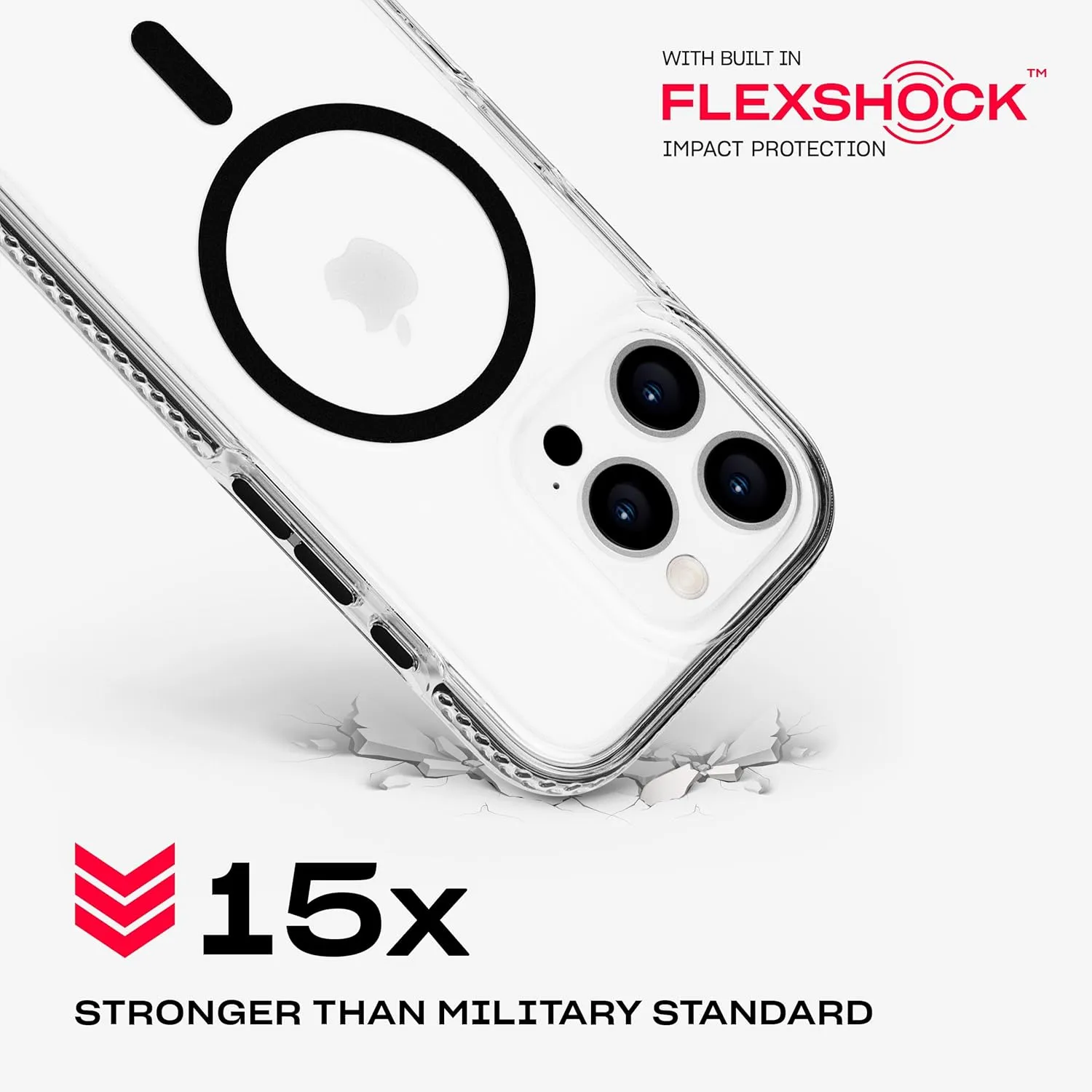 Tech21 EvoCrystal for iPhone 16 Pro - Compatible with MagSafe - Impact Protection Case 15x Military Standard Tested - in Black