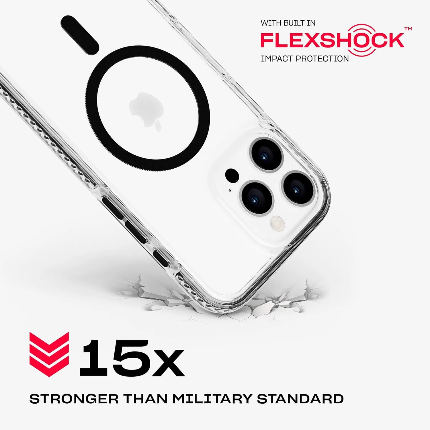 Tech21 EvoCrystal for iPhone 16 Pro Max Compatible with MagSafe - Impact Protection Case 15x Military Standard Tested - in Black