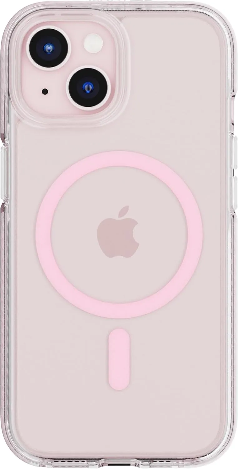 Tech21 EvoCrystal for iPhone 16e / 15 - Compatible with MagSafe - Impact Protection Case - Pink