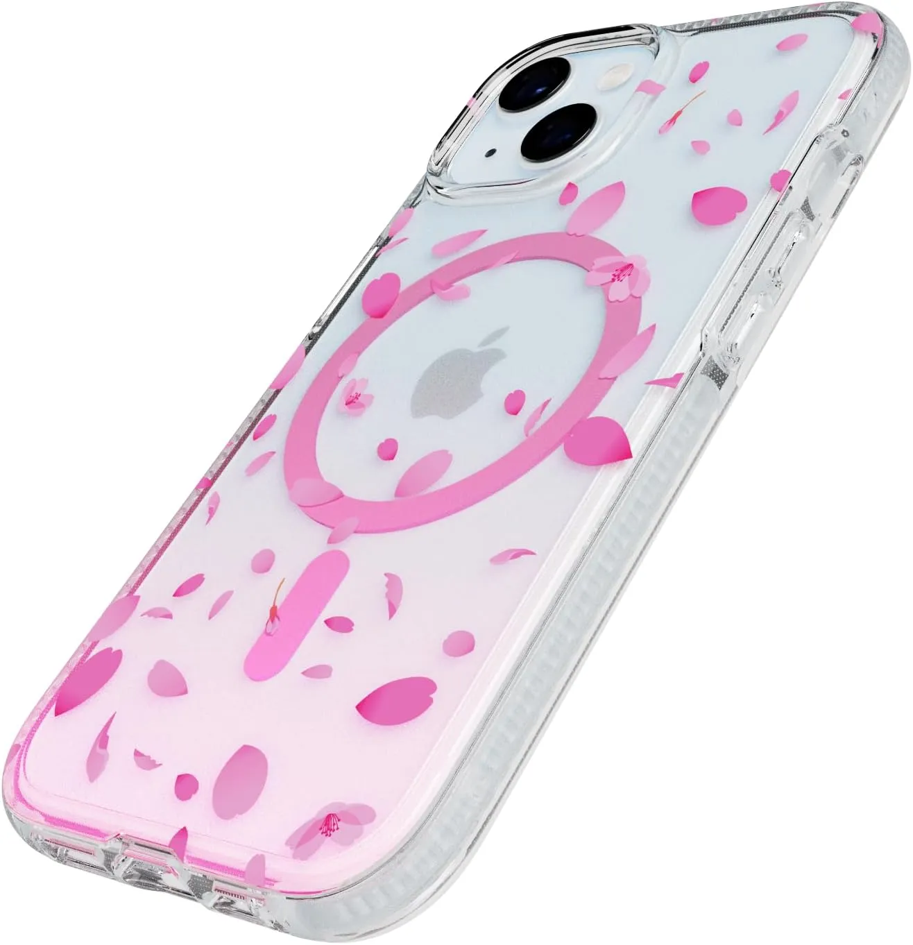 Tech21 FlexQuartz Phone case for iPhone 15 - Compatible with MagSafe - 15x Military Standard Protection - Cherry Blossom Design