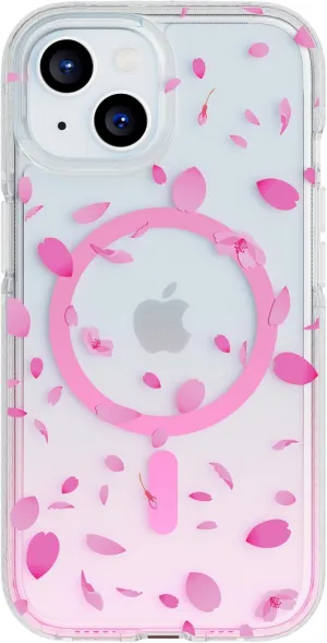 Tech21 FlexQuartz Phone case for iPhone 15 - Compatible with MagSafe - 15x Military Standard Protection - Cherry Blossom Design