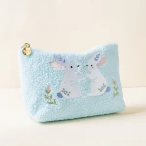 Teddy Pouch - Bunnies on Blue