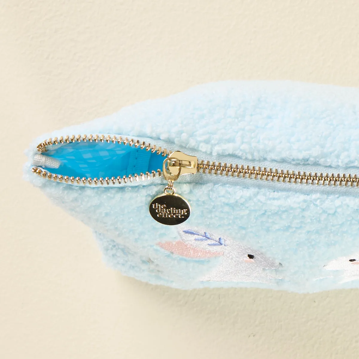 Teddy Pouch - Bunnies on Blue