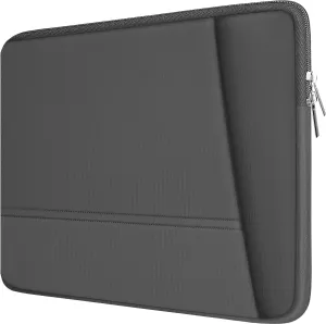TEDNETGO Laptop Case, 15.6 inch Laptop Sleeve, Sturdy 15 inch HP Computer Bag, Lenovo Computer Briefcase Carrying Cover Case 16 inch Neoprene Bag with Pockets for Dell Asus Gifts for Women Men, Grey