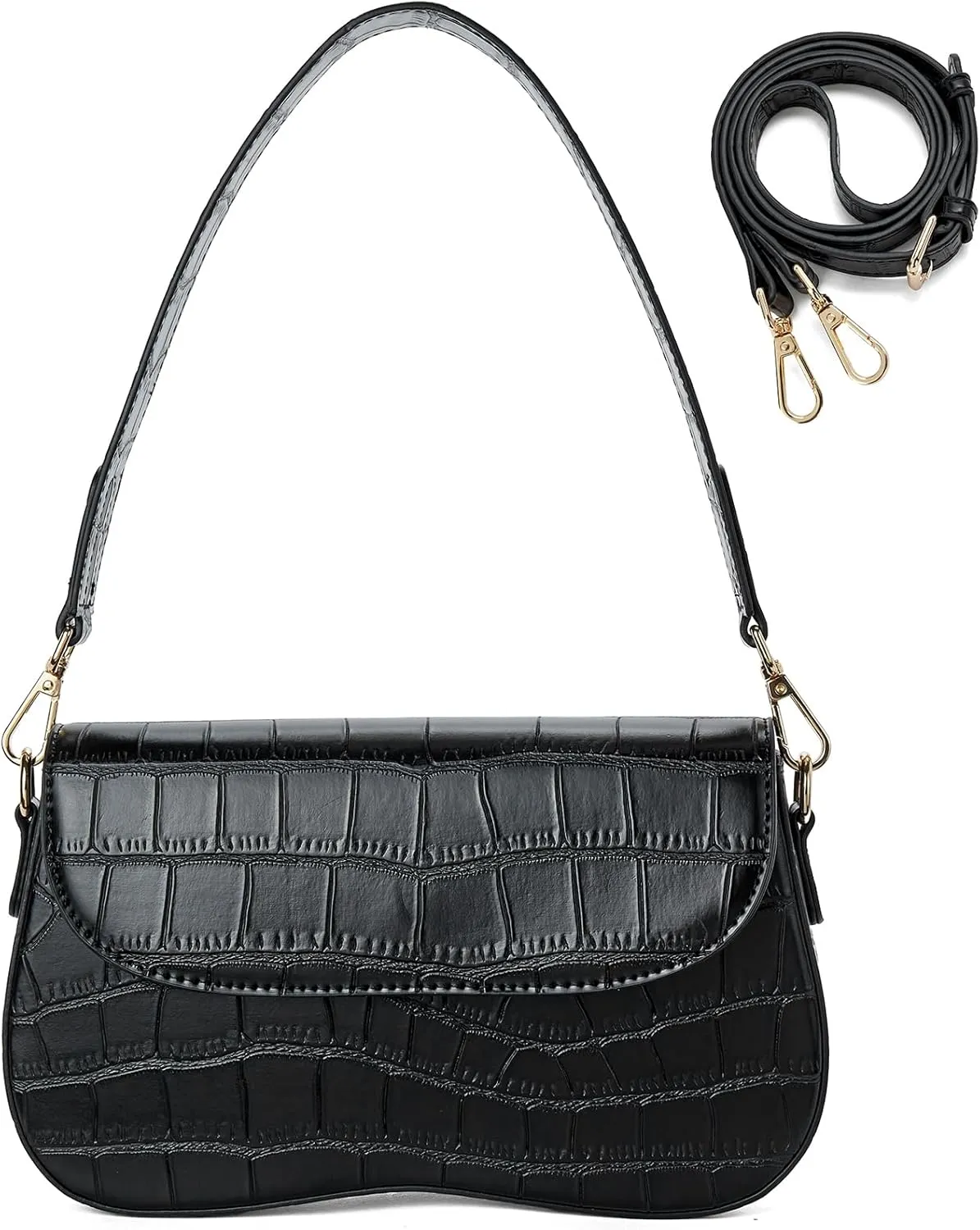 Telena Shoulder Bag for Women Vegan Leather Women's Shoulder Purses Handbags with 2 Removable Strap Crossbody Bag Purses