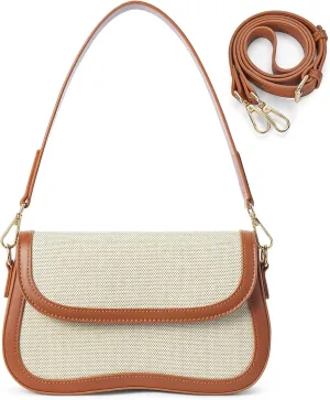 Telena Shoulder Bag for Women Vegan Leather Women's Shoulder Purses Handbags with 2 Removable Strap Crossbody Bag Purses