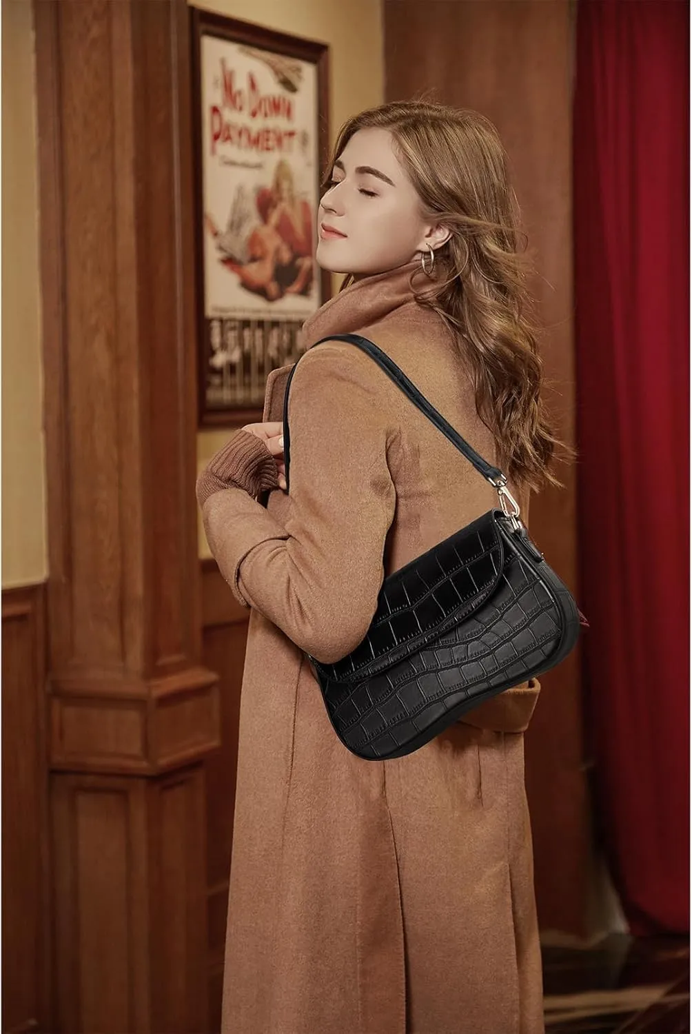 Telena Shoulder Bag for Women Vegan Leather Women's Shoulder Purses Handbags with 2 Removable Strap Crossbody Bag Purses