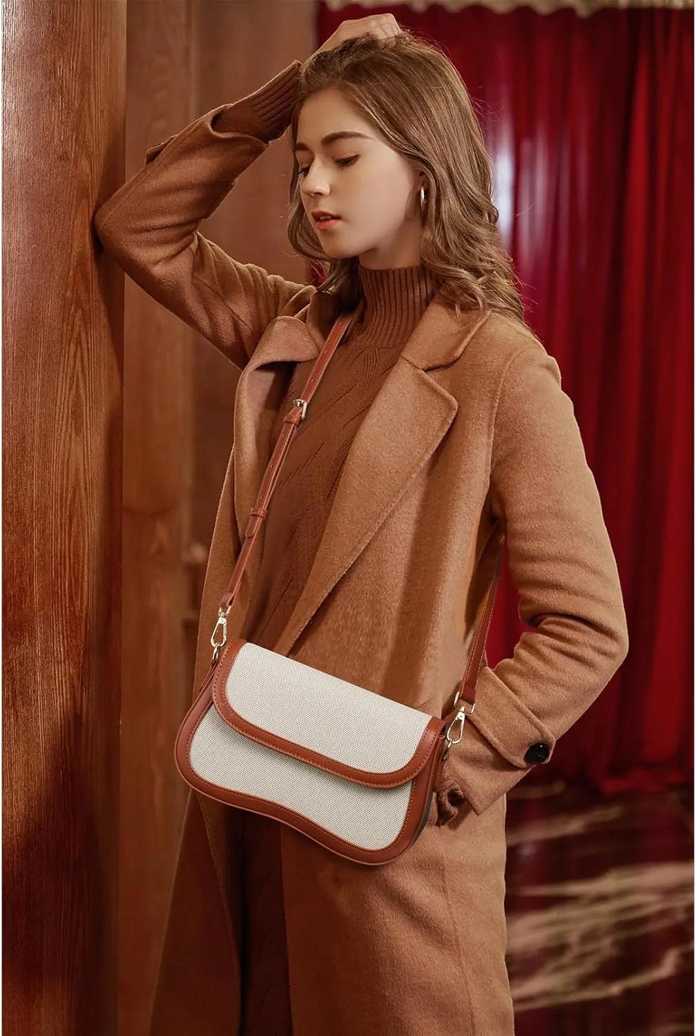 Telena Shoulder Bag for Women Vegan Leather Women's Shoulder Purses Handbags with 2 Removable Strap Crossbody Bag Purses