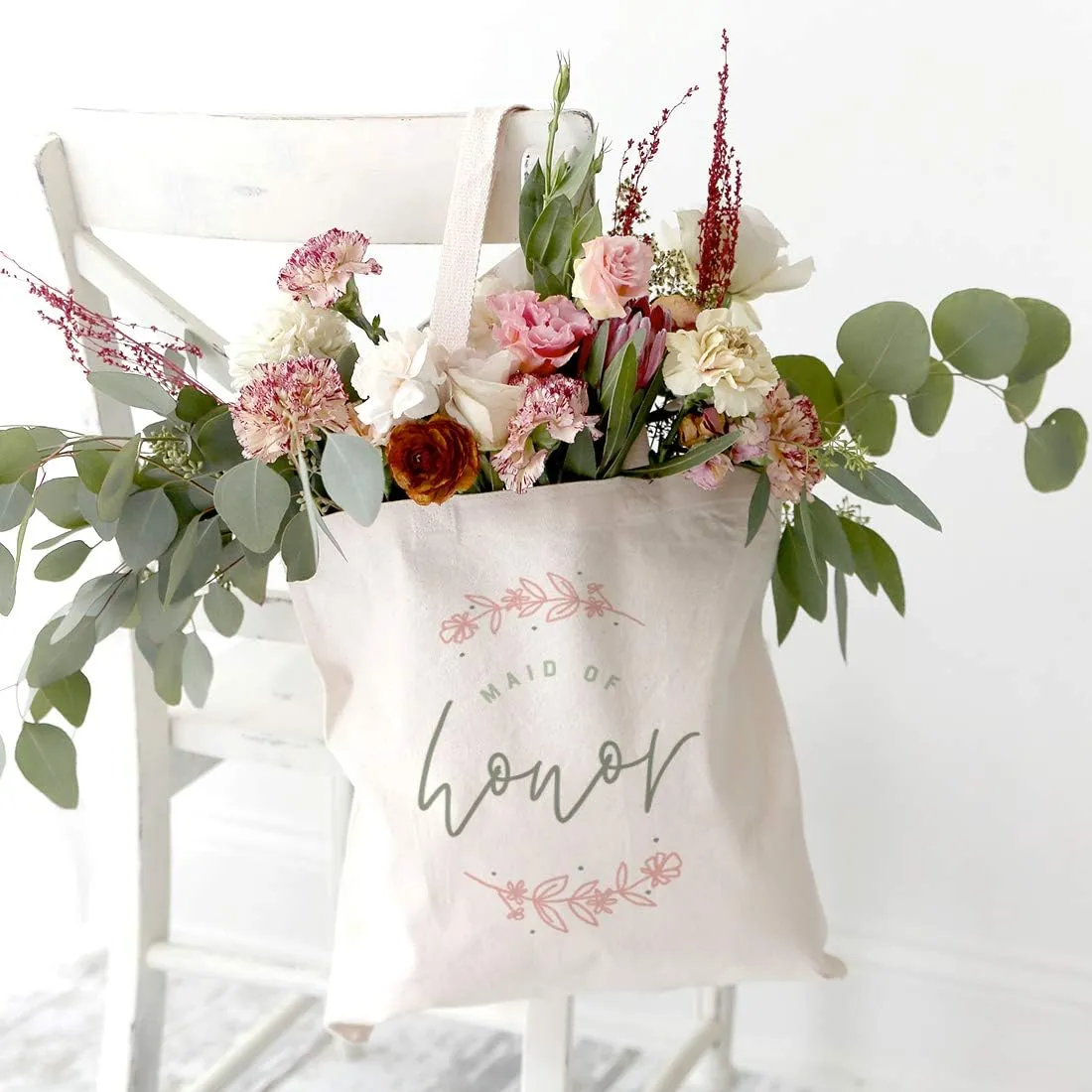 The Cotton & Canvas Co. Modern Wedding, Beach, Shopping and Travel Reusable Shoulder Tote and Handbag