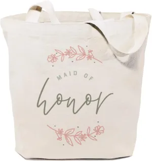 The Cotton & Canvas Co. Modern Wedding, Beach, Shopping and Travel Reusable Shoulder Tote and Handbag