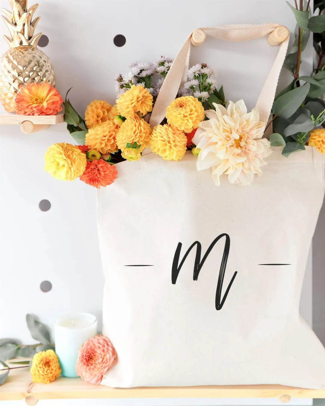 The Cotton & Canvas Co. Personalized Name Beach, Shopping and Travel Resusable Shoulder Tote and Handbag