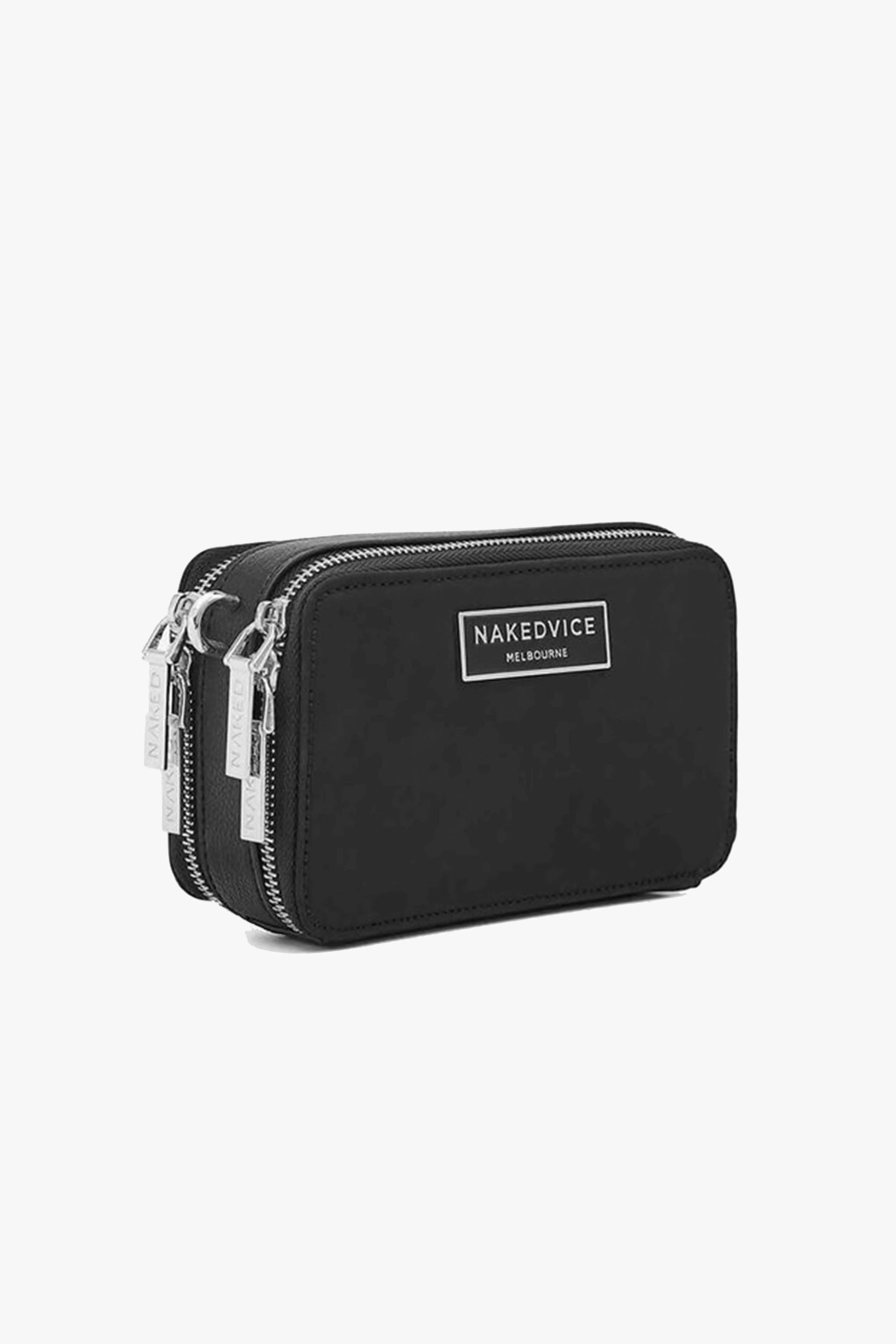 The Lexie Silver Hardware Black Nylon Bag