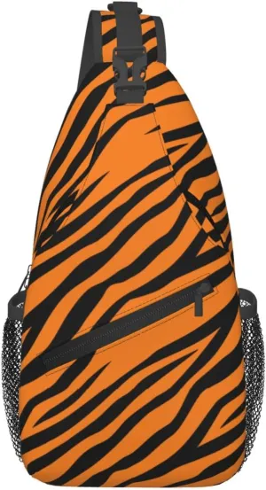 Tiger Stripes Crossbody Bags Cross Men Chest Bag Adjustable Sling Backpack Shoulder Bag For Women Cycling Travel Sport Hiking
