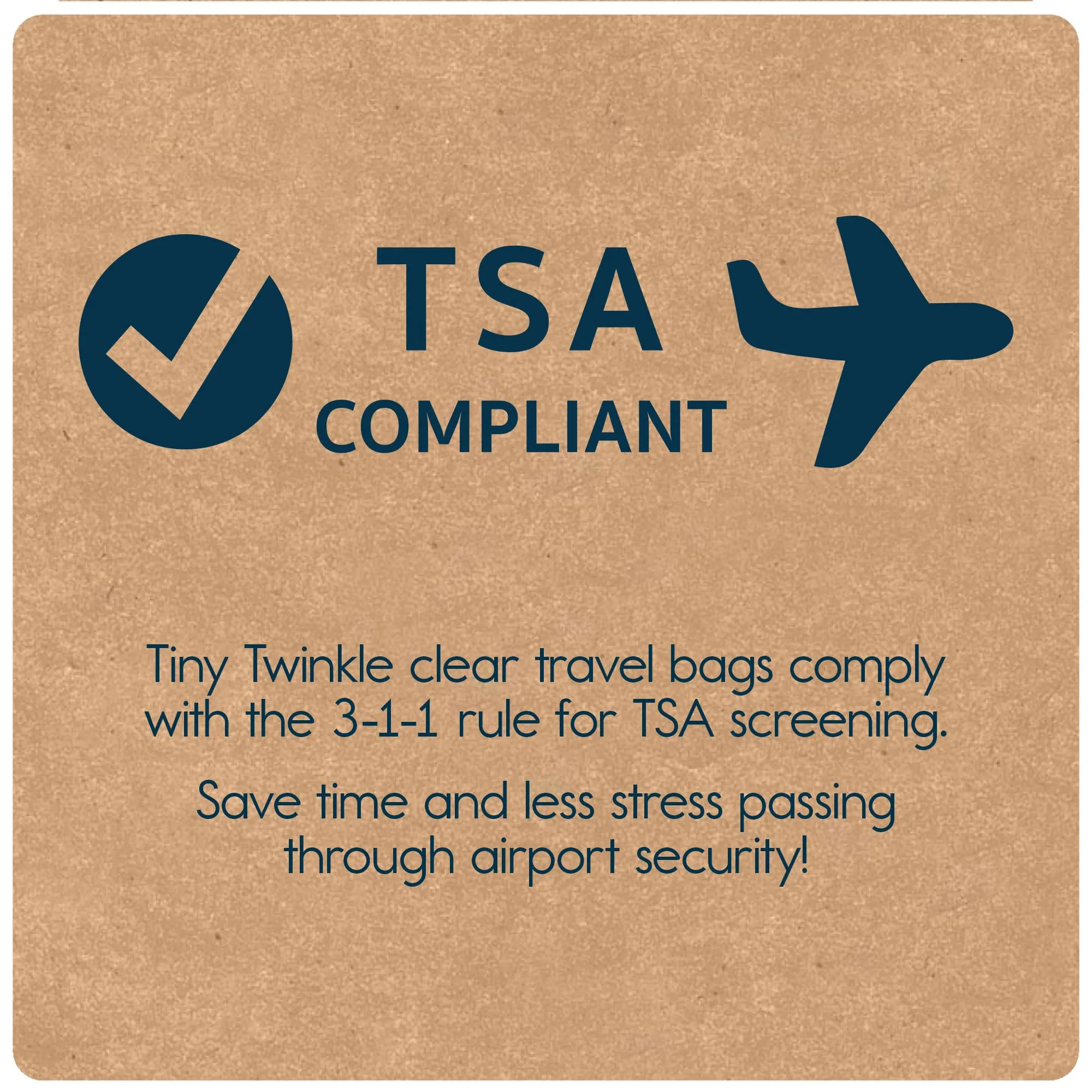 Tiny Twinkle Mess-proof Travel Bags, Airline Compliant, Zipper Closure, Clear Front Pouch, Diaper Bag Packing, Toiletry or Cosmetics Organizer 3 Pack Set (Hearts)