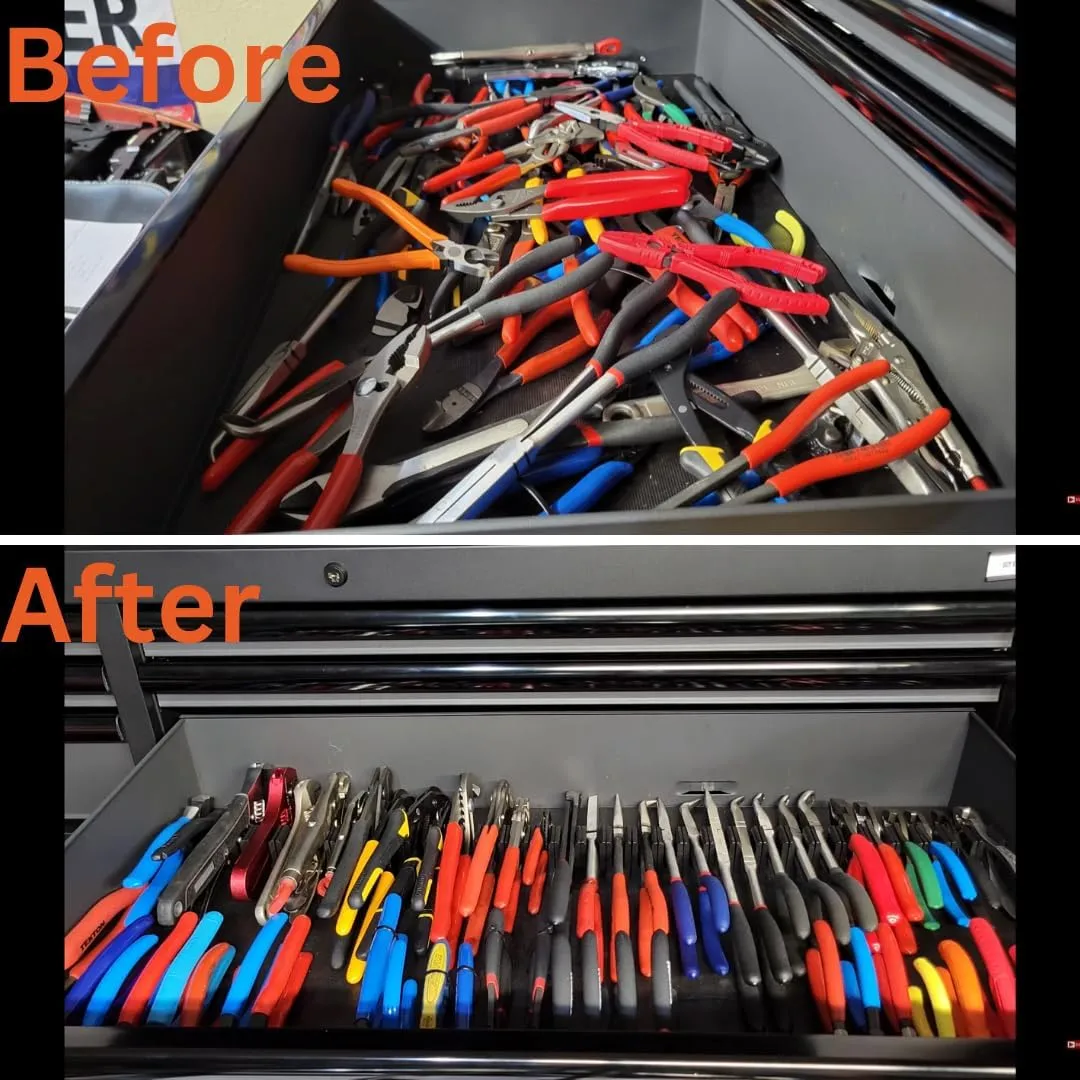 ToolBox Widget Plier Organizer Pro Series 4.0 – Magnetic Plier Holders for Tool Drawer Storage – Modular Toolbox Organizer System for Professional and DIY Mechanics - 1 Pack, 12 Holders