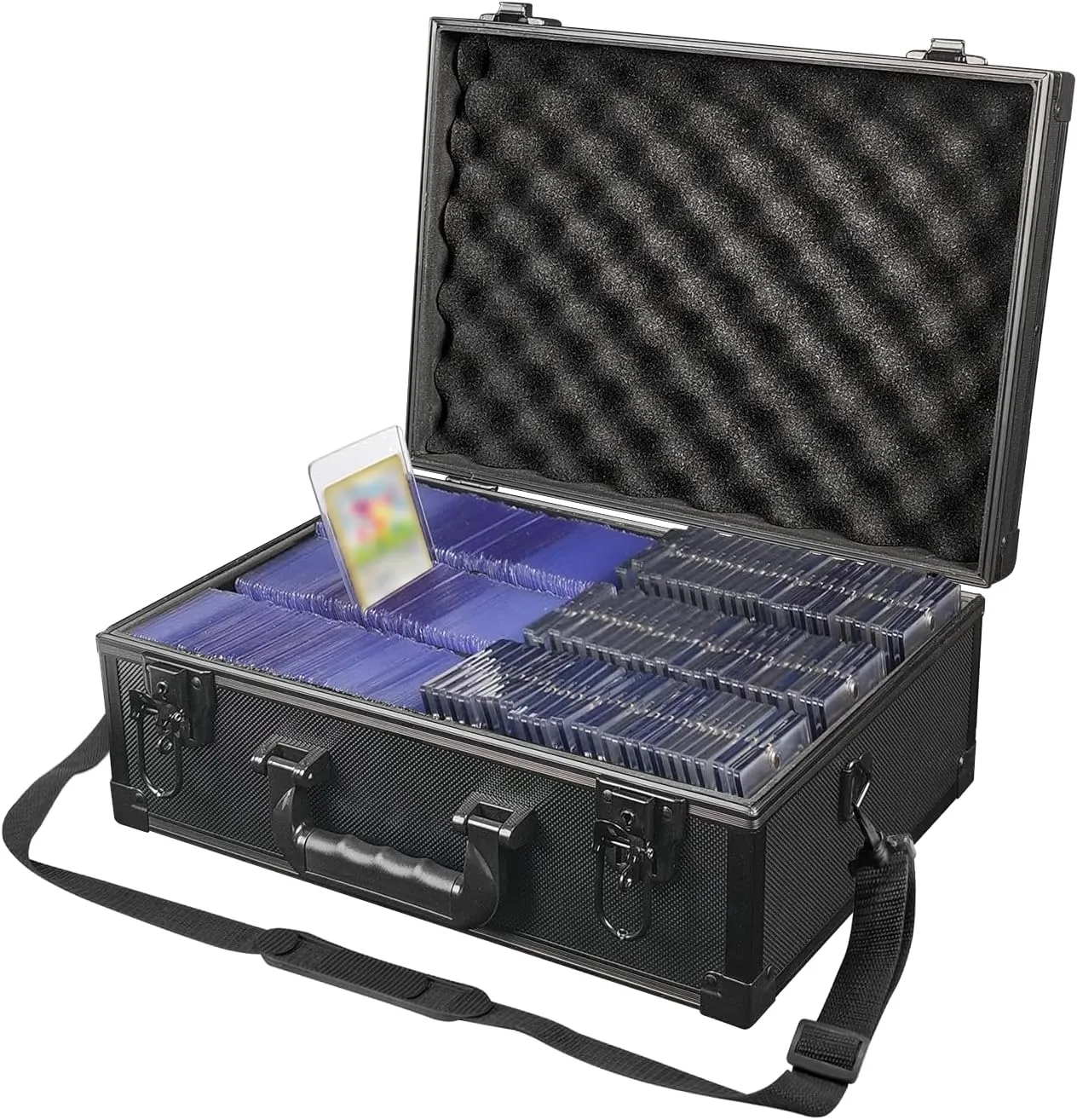 Toploader Metal Storage Box for 3"x 4" 35pt Rigid Card, Sports Card Storage Boxes for Trading Cards,Top Loader Card Storage Hard Case, Top Loaders Holder (Holds 600 Toploaders)