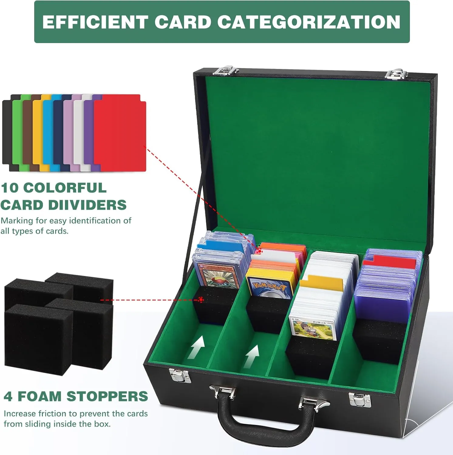 Toploader Storage Box for 3"x4" - Holds 500  Loaders,120 Magnetic Holders,Durable PU Leather,Shockproof,Moisture-Proof - Perfect for Sports Card Storage,Trading Card Display,TCG Deck Organization