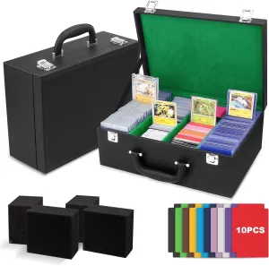 Toploader Storage Box for 3"x4" - Holds 500  Loaders,120 Magnetic Holders,Durable PU Leather,Shockproof,Moisture-Proof - Perfect for Sports Card Storage,Trading Card Display,TCG Deck Organization