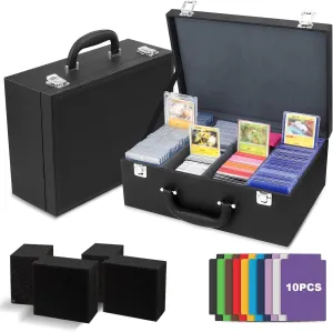 Toploader Storage Box for 3"x4" - Holds 500  Loaders,120 Magnetic Holders,Durable PU Leather,Shockproof,Moisture-Proof - Perfect for Sports Card Storage,Trading Card Display,TCG Deck Organization