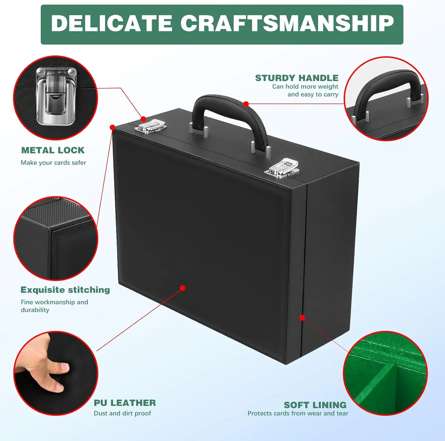 Toploader Storage Box for 3"x4" - Holds 500  Loaders,120 Magnetic Holders,Durable PU Leather,Shockproof,Moisture-Proof - Perfect for Sports Card Storage,Trading Card Display,TCG Deck Organization