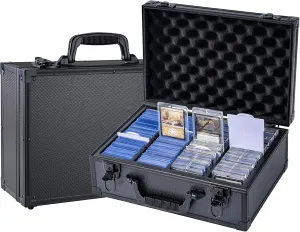 Toploaders Storage Box,Holds 530 Top Loader,Trading Card Storage Box for 3"" x 4"" 35PT Rigid Card with 12 Dividers,Card Case for Top Loaders/Magnetic Card Holders, Black