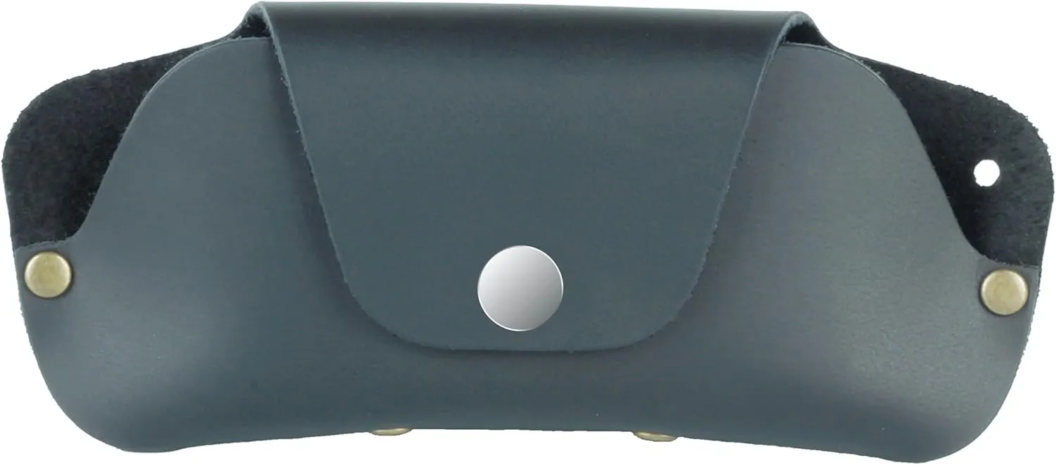 Toprank Leather Eyeglass Case - Handmade Slim Sunglasses Holder, Genuine and Universal Fit for Men and Women