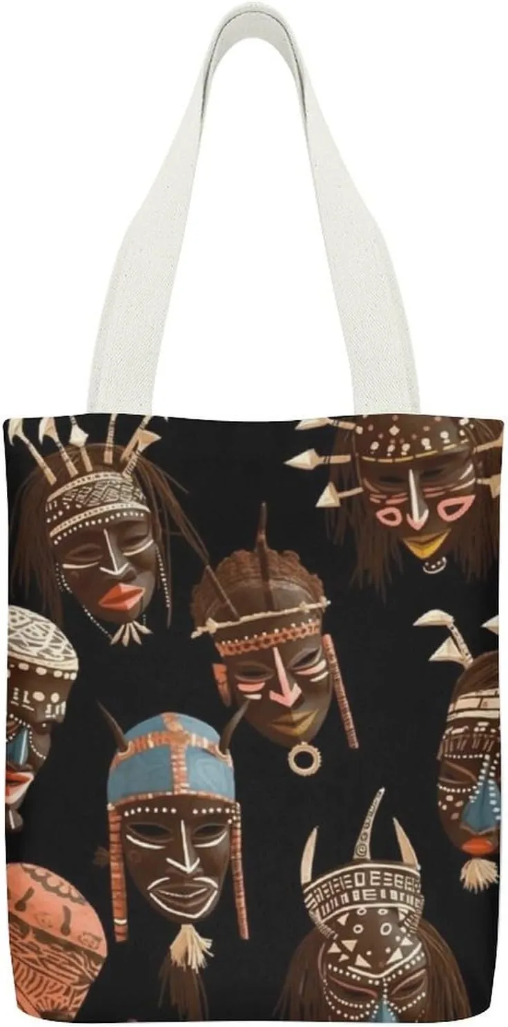 Tote Bag for Women African Ritual Ethnic Tribal Printed Shoulder Bags Bag Work Totes Handbag for Daily Shopping Or Travel
