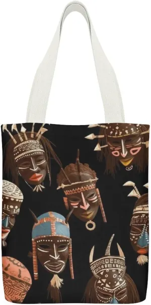 Tote Bag for Women African Ritual Ethnic Tribal Printed Shoulder Bags Bag Work Totes Handbag for Daily Shopping Or Travel