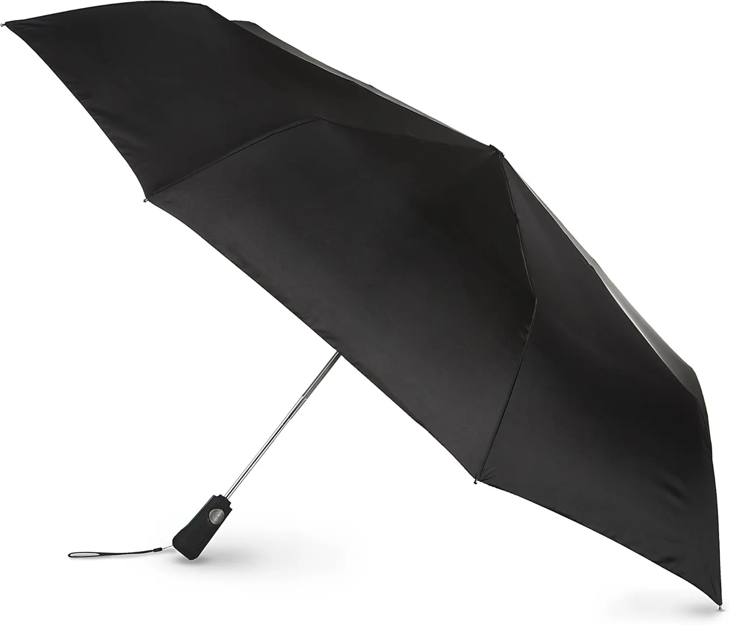 Totes Folding Golf Umbrella Water Repellant, Auto Open/Close, UV Sun Protection, 54-Inch, Black