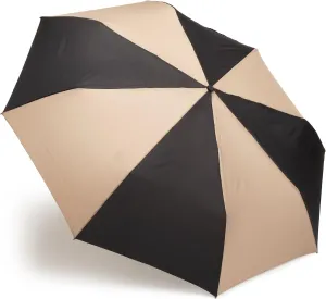 Totes Folding Golf Umbrella Water Repellant, Auto Open/Close, UV Sun Protection, 54-Inch, Black/British Tan