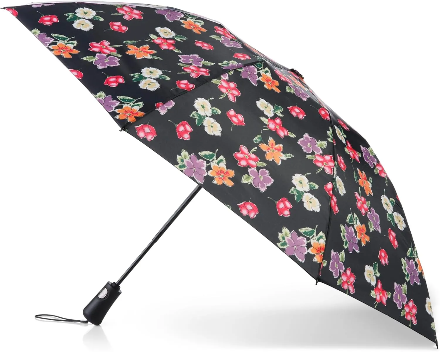 totes Reverse Close Folding Inbrella with Auto Open Close and Compact, Windproof Design, Black