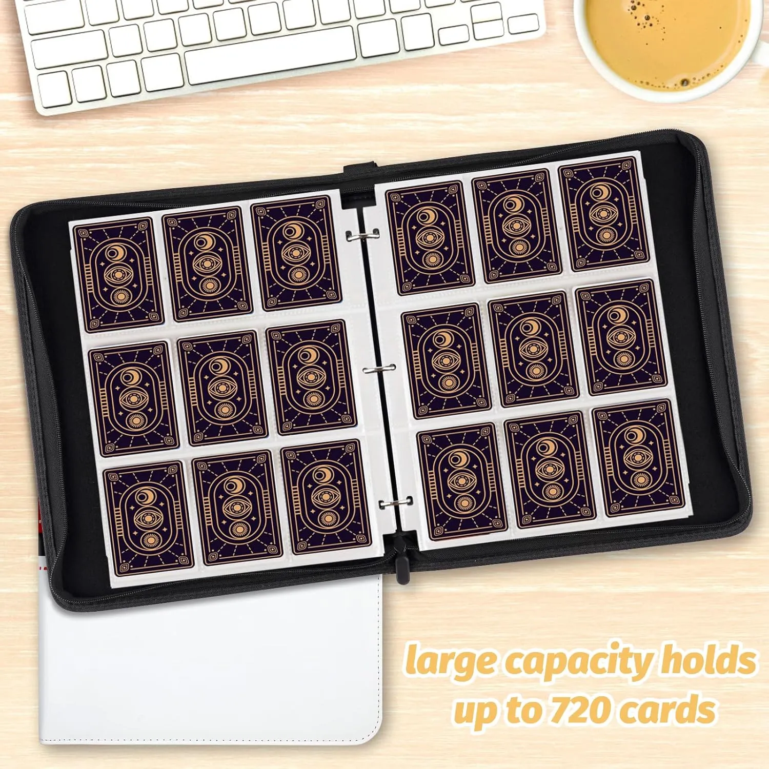 Trading Card Binder, Card Collection Binder Album Folder with 720 Side Loading Pockets, 9 Pocket Trading Card Album Folder for TGC,MTG, Baseball Cards, Yugioh