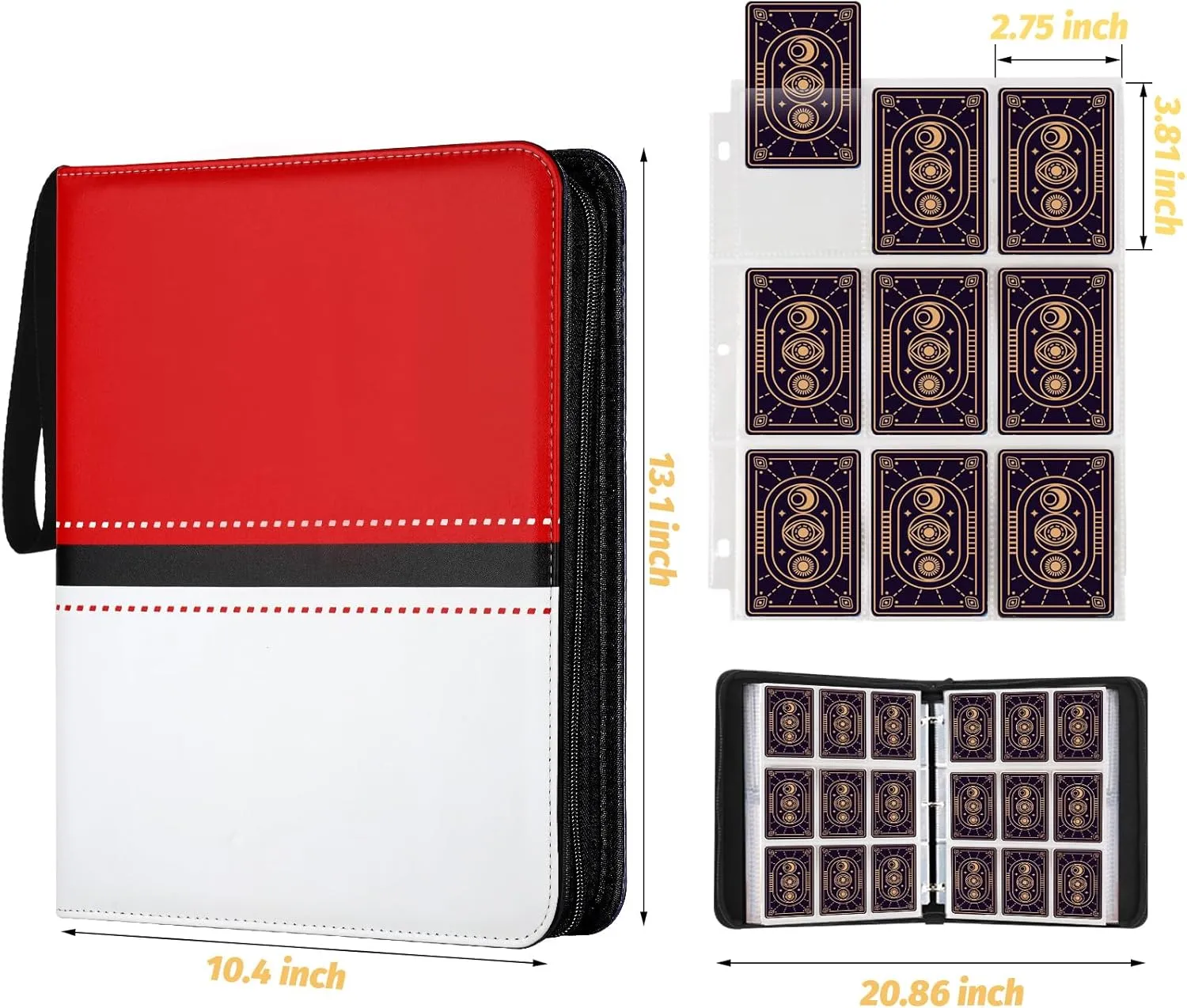 Trading Card Binder, Card Collection Binder Album Folder with 720 Side Loading Pockets, 9 Pocket Trading Card Album Folder for TGC,MTG, Baseball Cards, Yugioh
