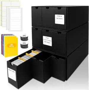 Trading Card Storage Box, Includes 9-600 CT Boxes & 48 Card Dividers, 9000  Trading Card Organizer for Collectible Card Games, for TCG, YuGiOh, MTG, PTCG, Baseball Cards, with Labels & Tapes