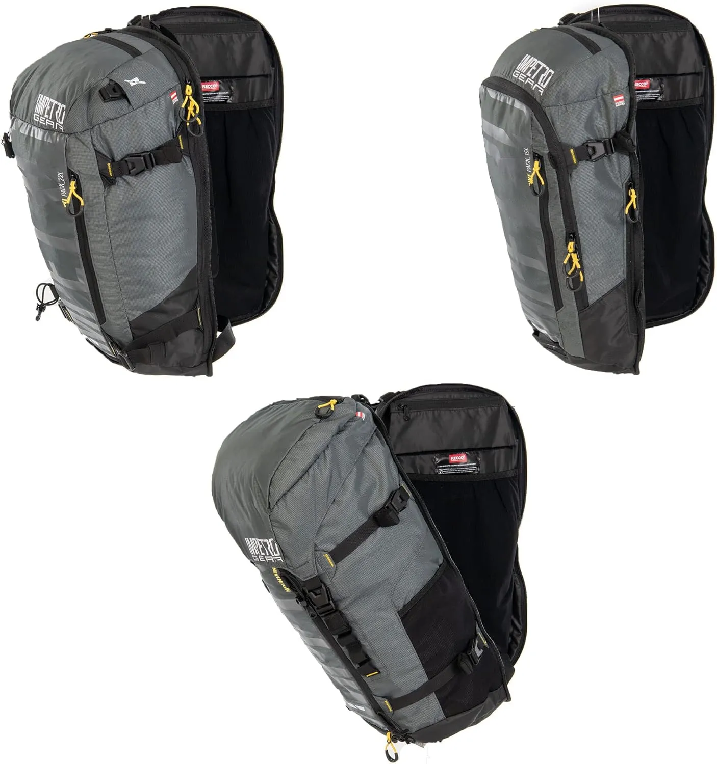 Travel Backpack (Set of 3) - Ski Snowboard Bag, Motorcycle Biking Back Pack & Mountaineering Backpack with Fully Compatible Base Unit - Hiking, Camping & Traveling Rucksack - Daypack for Outdoors
