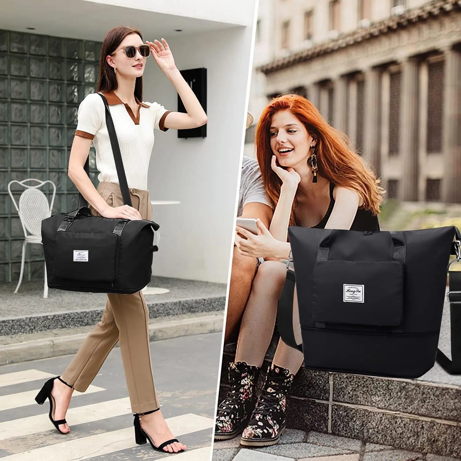 Travel Duffel Tote Bag,Travel Weekender Overnight Bags Women Carry On Bag Totes for Airplanes,Sports Gym Duffle with Trolley Sleeve
