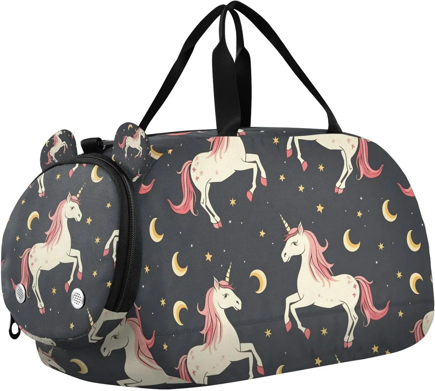 Travel Duffle Bag for Kids Boys Girls Unicorn Star Moon Sports Bag Overnighter Duffle Sleepover Weekender with Shoes Compartment