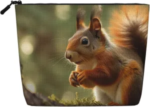 Travel Makeup Bag for Women Large Capacity Cosmetic Bags Waterproof Portable Toiletry Bag Wildlife Forest Squirrel Make Up Bags with Zipper Aesthetic Makeup Organizer for Ladies Gift