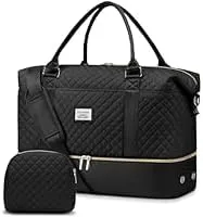 Travel Weekender Duffle Bags for Women: Overnight Bags with Shoe Compartment Large Carry on Weekend Bag with Toiletry Bag & Wet Pocket Tote Duffel Bag Hospital Bag for Women Labor Delivery Beige Pink