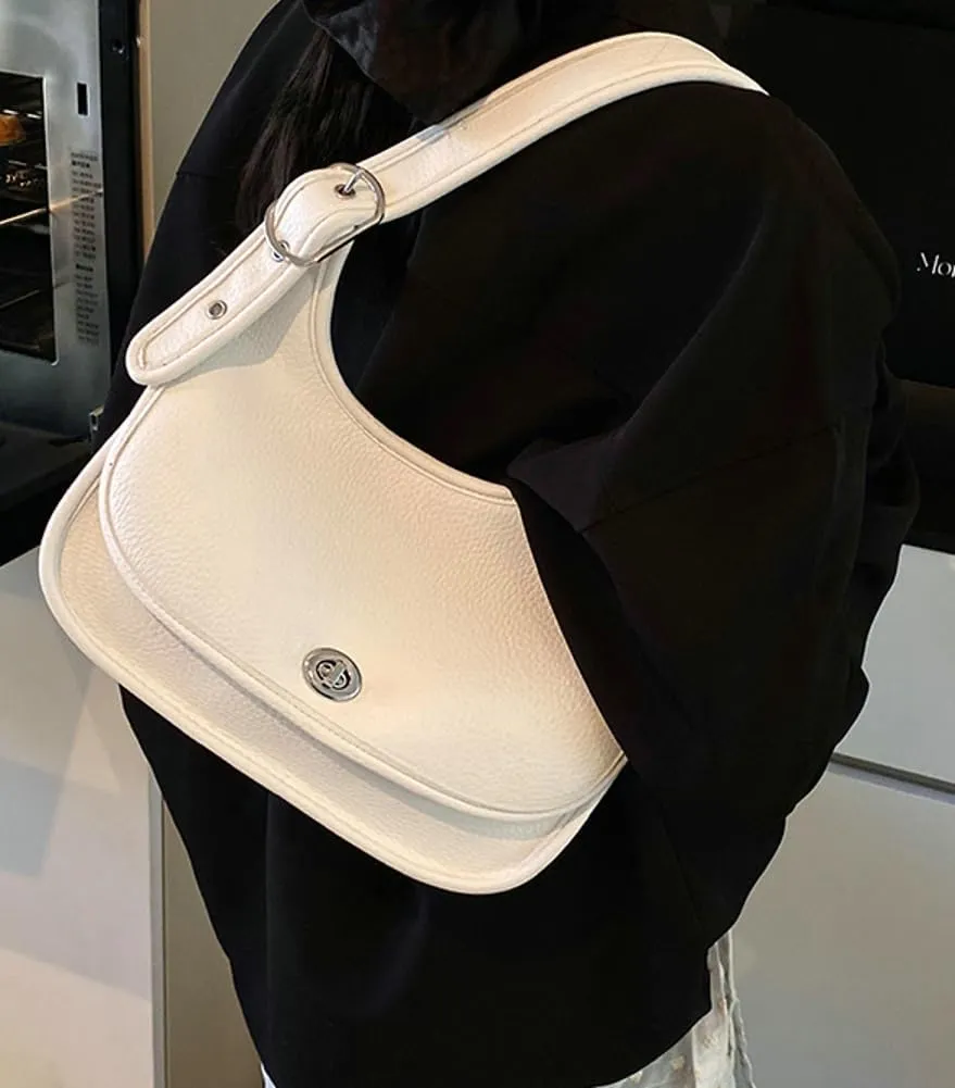 Trendy Vegan Leather Shoulder Bags for Women Small Y2k Tote Purse Handbags Designer Underarm Satchels 2025