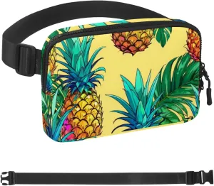 Tropical Pineapple Fruit Unisex Style Fanny Pack: Fashion Waist Packs, Crossbody Bags Sport Slim Fashionable for Jogging Hiking Hiker Woman Man, 1.5x9.0x5.9in/4x23x15cm