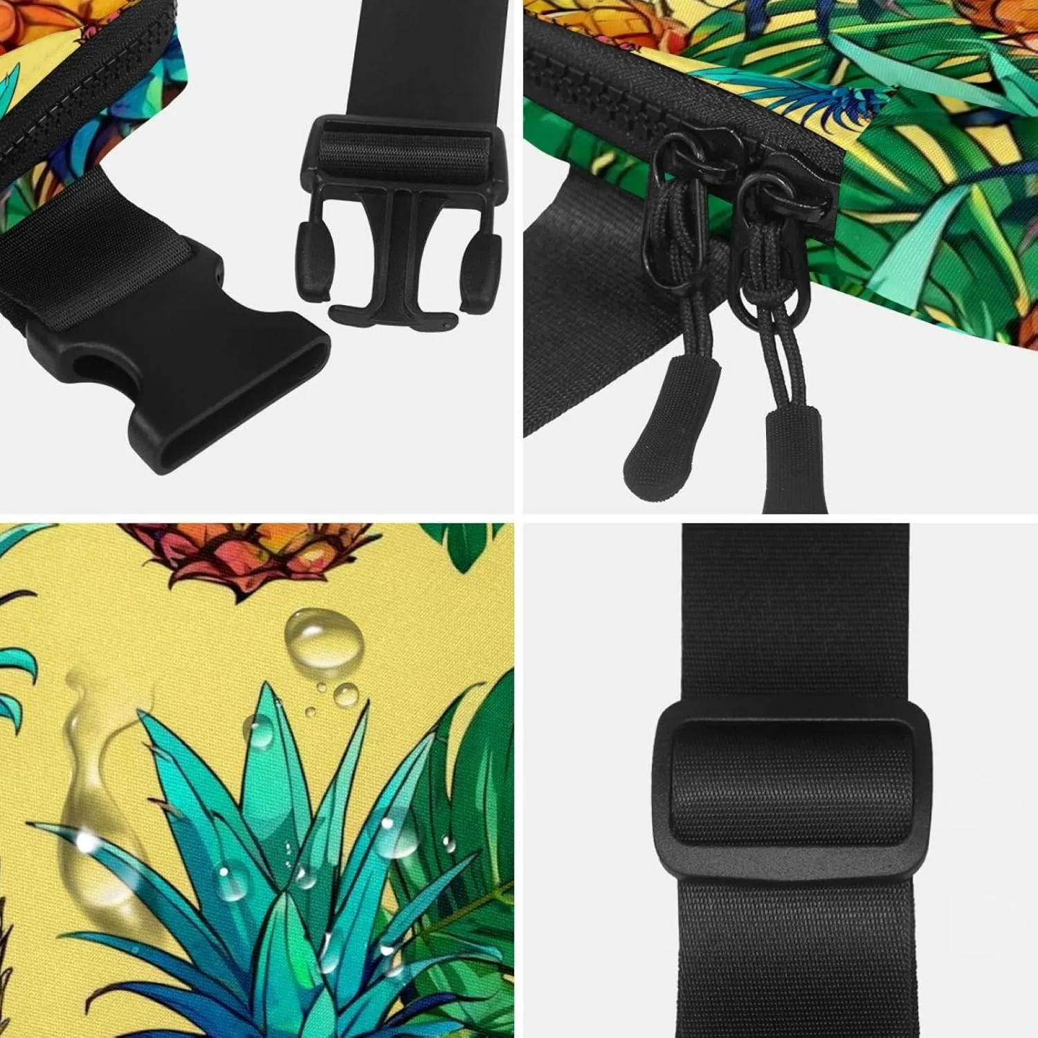 Tropical Pineapple Fruit Unisex Style Fanny Pack: Fashion Waist Packs, Crossbody Bags Sport Slim Fashionable for Jogging Hiking Hiker Woman Man, 1.5x9.0x5.9in/4x23x15cm