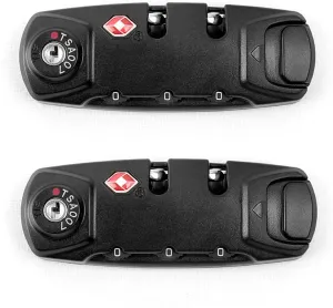 TSA Approved Luggage Loc2 Pack Toolbox Bag Combination Zipper Fixed Locks 3 Digit for Travel Backpack Customs… (2 Pack B)