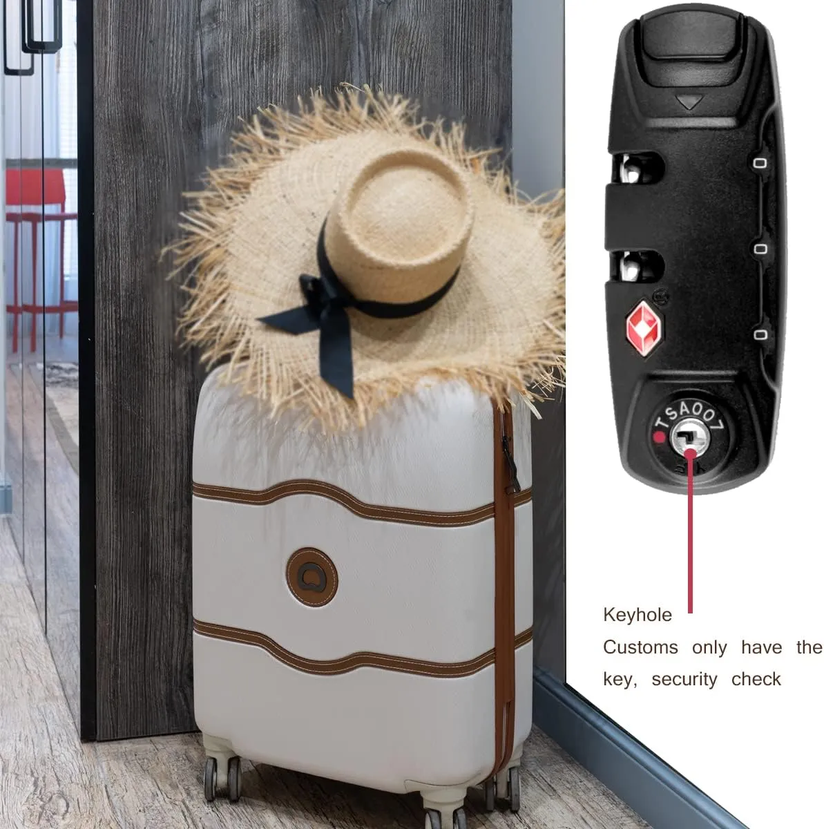 TSA Approved Luggage Loc2 Pack Toolbox Bag Combination Zipper Fixed Locks 3 Digit for Travel Backpack Customs… (2 Pack B)